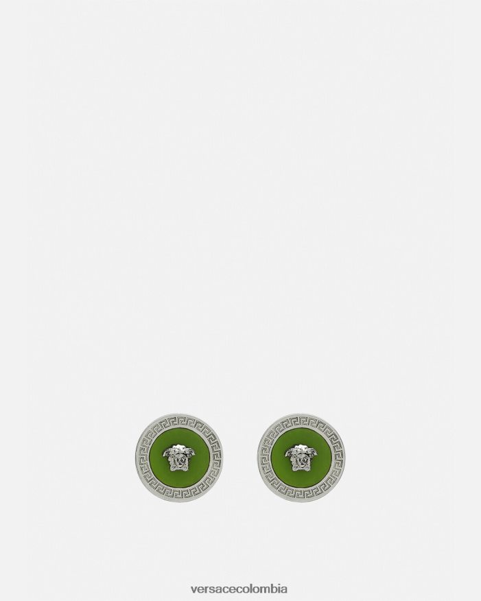 mujer aretes con medusa esmaltada Versace verde 2RP40F727 accesorios