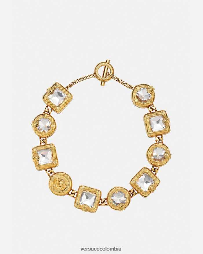 mujer collar con cristales de medusa biggie Versace oro 2RP40F847 accesorios