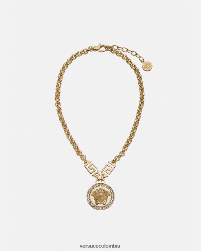 mujer collar con greca y medusa de cristal Versace oro 2RP40F741 accesorios