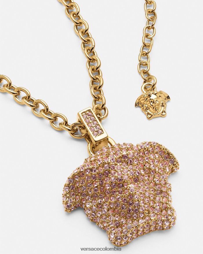 mujer collar de cristal de medusa Versace oro rosado 2RP40F725 accesorios