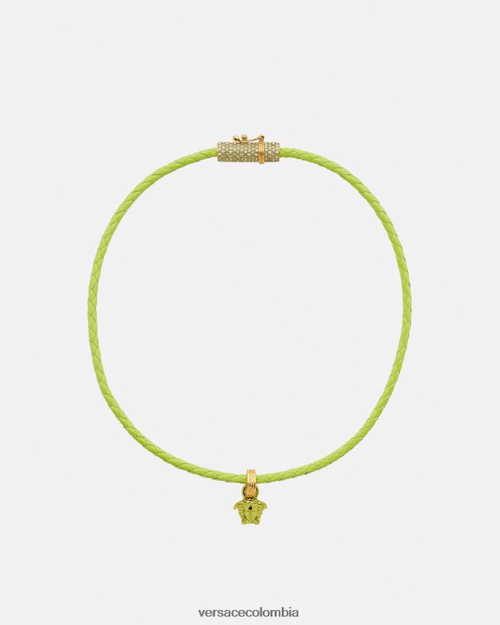 mujer collar de cuero con medusa y cristales Versace cal 2RP40F853 accesorios