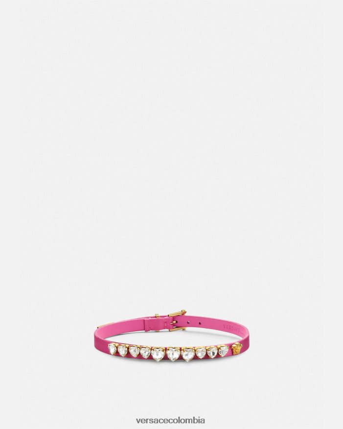 mujer gargantilla de corazón con cristales satinados Versace rosa 2RP40F827 accesorios