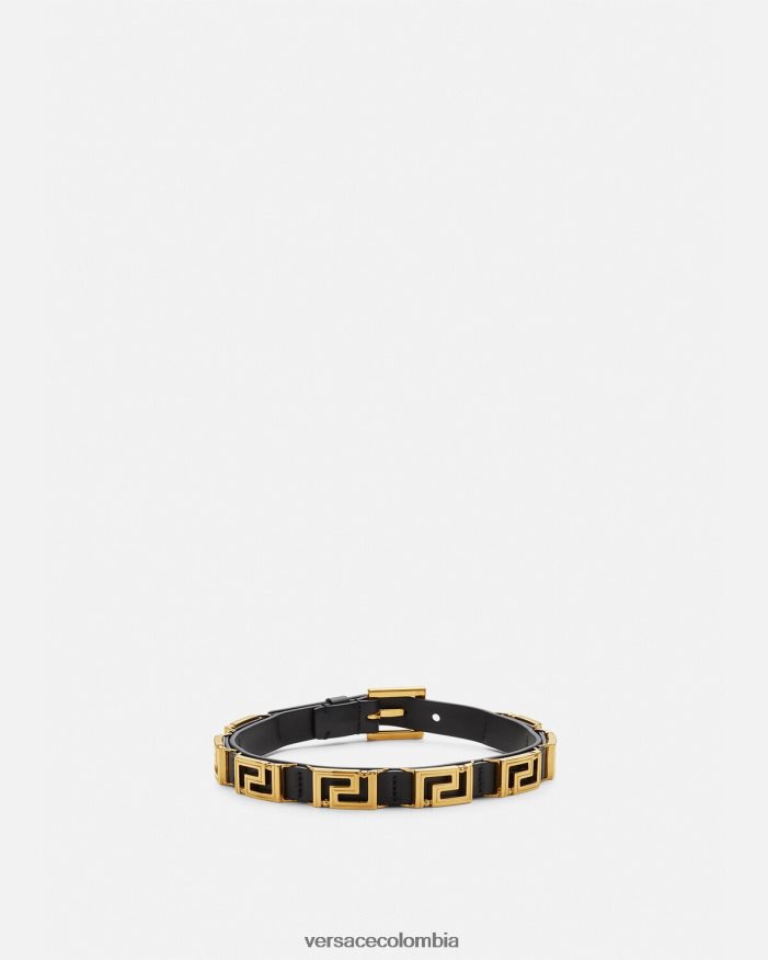 mujer gargantilla de cuero con greca Versace negro 2RP40F746 accesorios