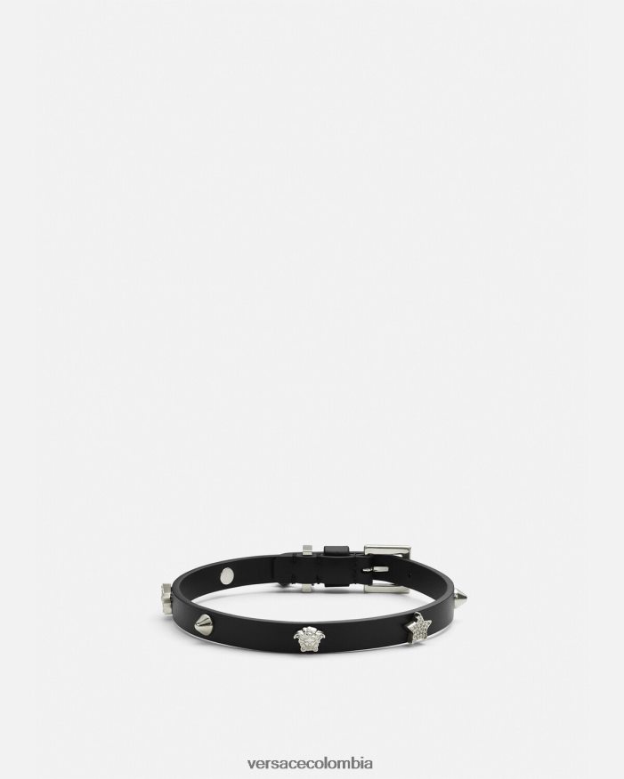 mujer gargantilla de cuero con tachuelas Versace negro 2RP40F840 accesorios