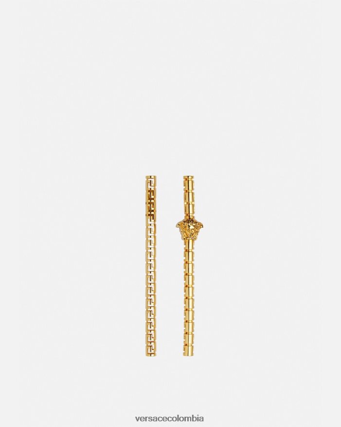 mujer pendientes asimétricos con greca Versace oro 2RP40F750 accesorios