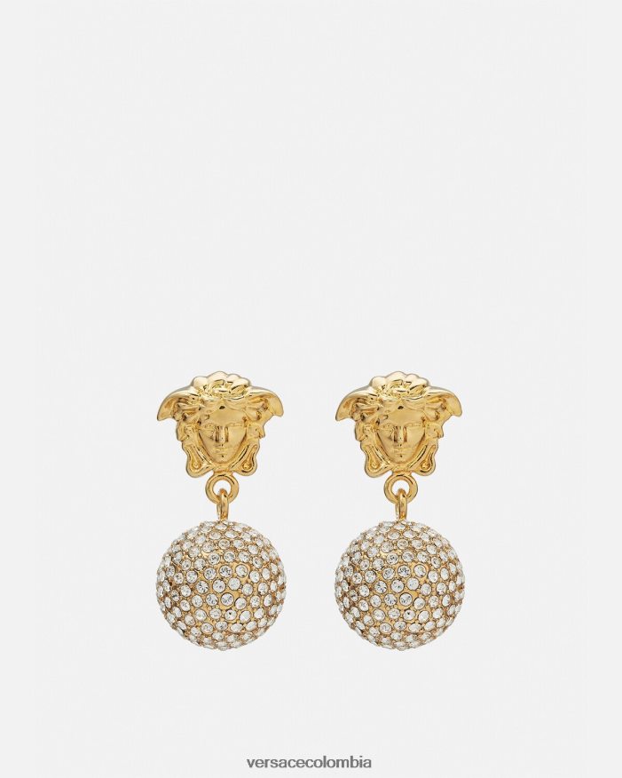 mujer pendientes con bolas de cristal de medusa Versace oro 2RP40F776 accesorios