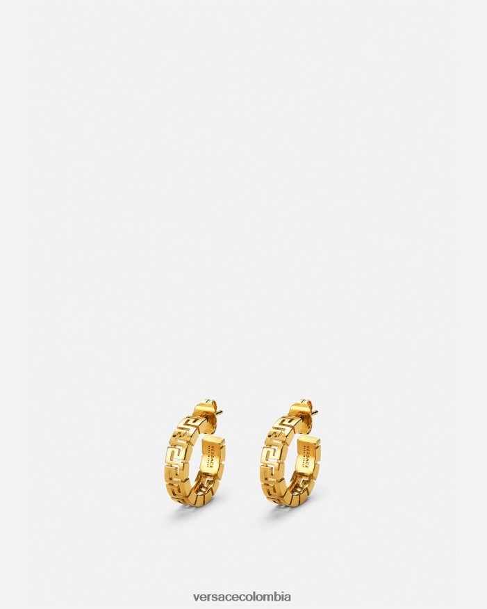 mujer pendientes de aro con greca Versace oro 2RP40F762 accesorios