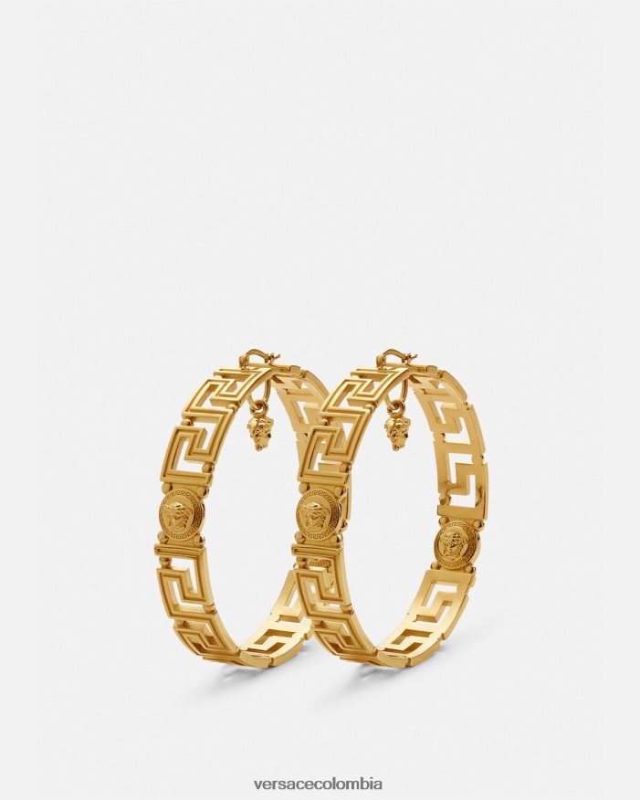 mujer pendientes de aro con medusa y greca Versace oro 2RP40F832 accesorios
