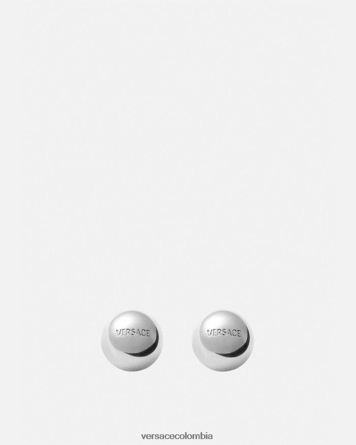 mujer pendientes de azulejos de esfera Versace plata 2RP40F808 accesorios