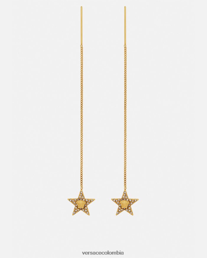 mujer pendientes de galaxia de cristal Versace oro 2RP40F824 accesorios