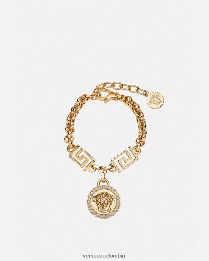 mujer pulsera con greca de medusa y cristales Versace oro 2RP40F743 accesorios