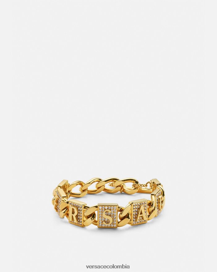 mujer pulsera de azulejos de cristal Versace oro 2RP40F811 accesorios