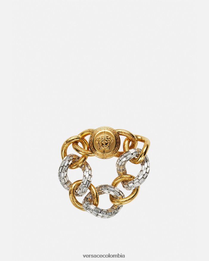 mujer pulsera de cadena de cristal Versace oro 2RP40F740 accesorios