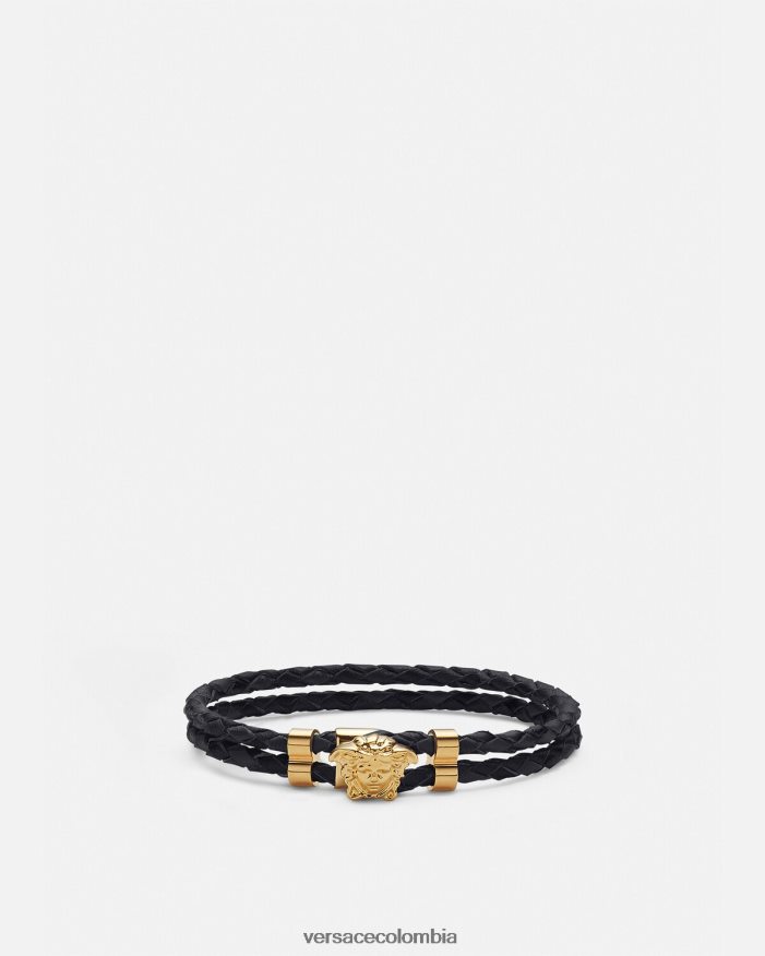 mujer pulsera de cuero trenzado con medusa Versace oro 2RP40F768 accesorios