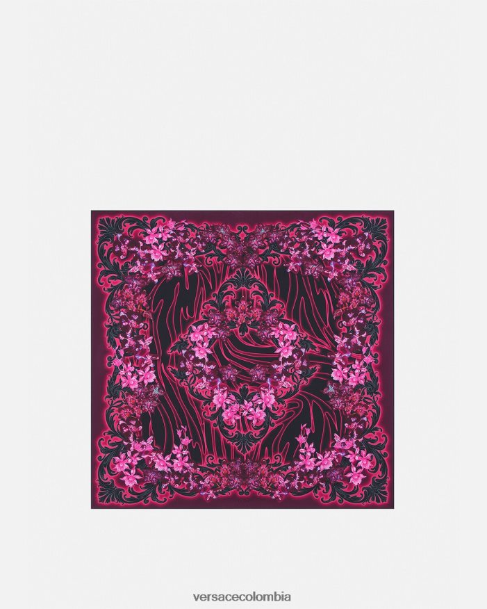 mujer fular de seda barroco orquídea Versace fucsia y estampado 2RP40F920 accesorios