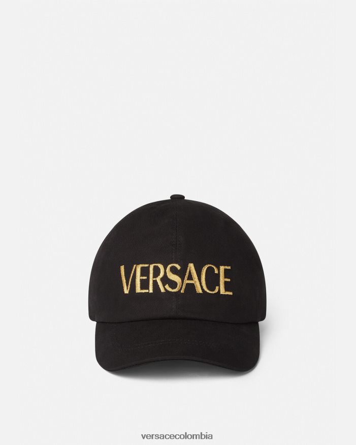mujer gorra con logo bordado Versace negro 2RP40F878 accesorios