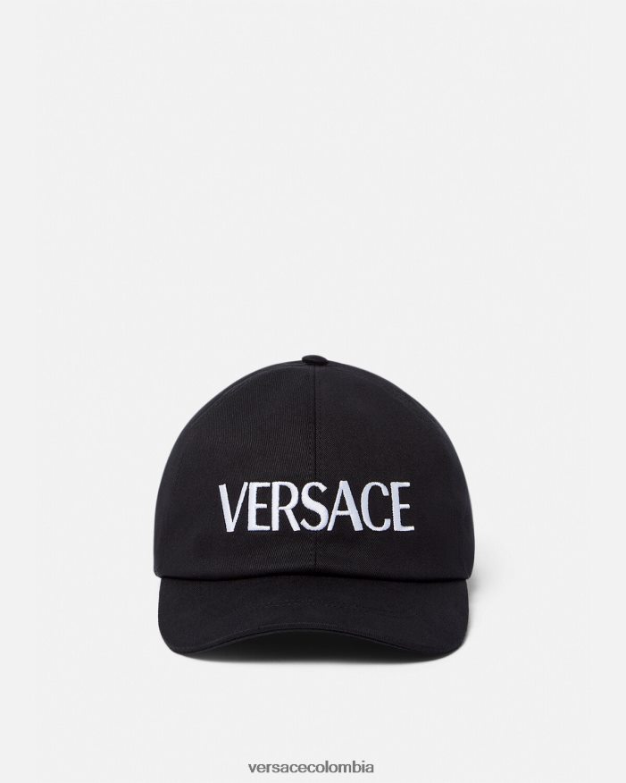 mujer gorra con logo bordado Versace negro 2RP40F879 accesorios