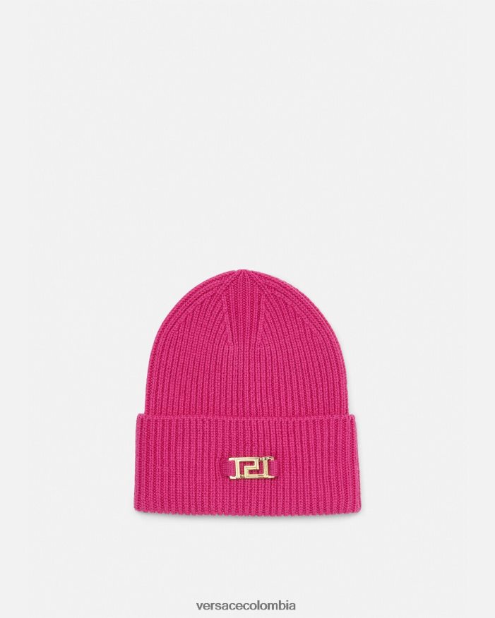 mujer gorro de canalé con greca Versace fucsia 2RP40F877 accesorios