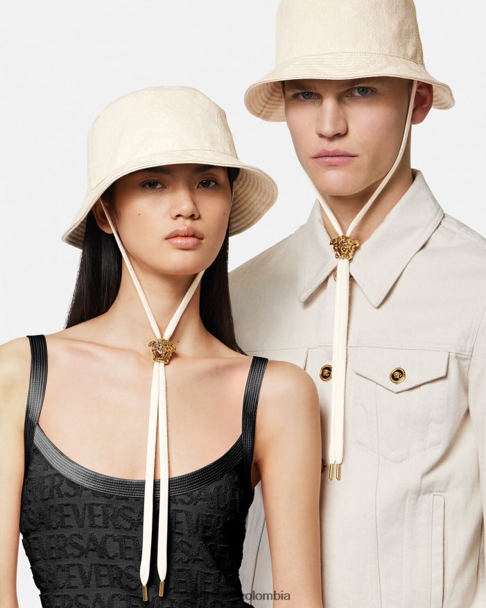 mujer sombrero de pescador con silueta barroca Versace beige 2RP40F870 accesorios