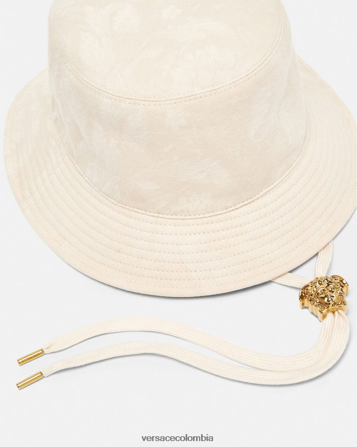 mujer sombrero de pescador con silueta barroca Versace beige 2RP40F870 accesorios