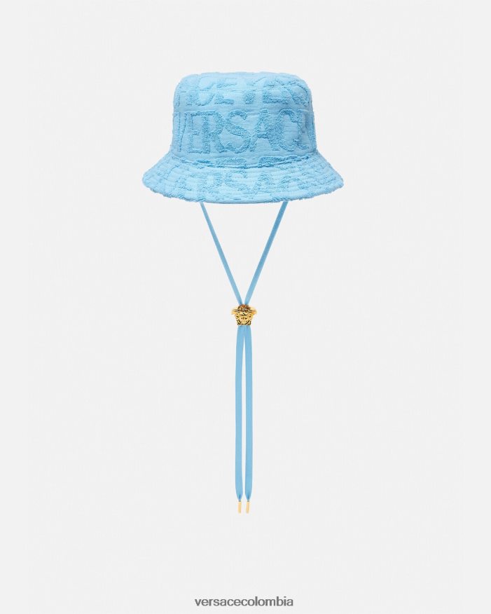 mujer sombrero tipo pescador de toalla Versace azul claro 2RP40F858 accesorios