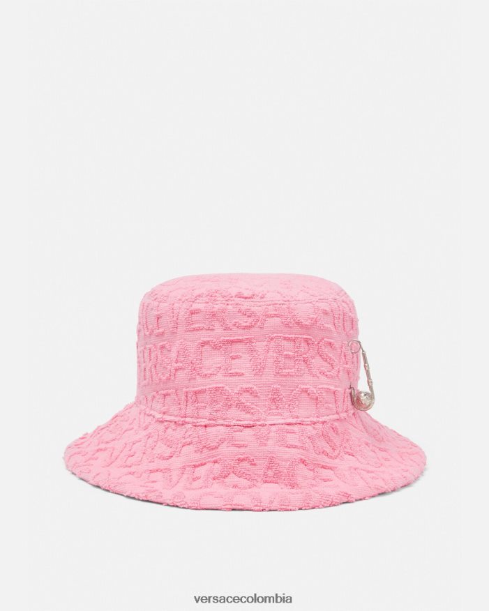 mujer sombrero tipo pescador de toalla Versace rosa 2RP40F865 accesorios