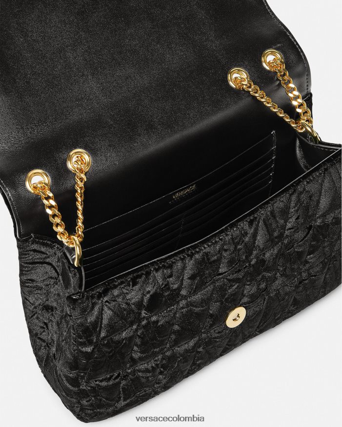 mujer bolso de hombro virtus de terciopelo Versace negro 2RP40F373 bolsas