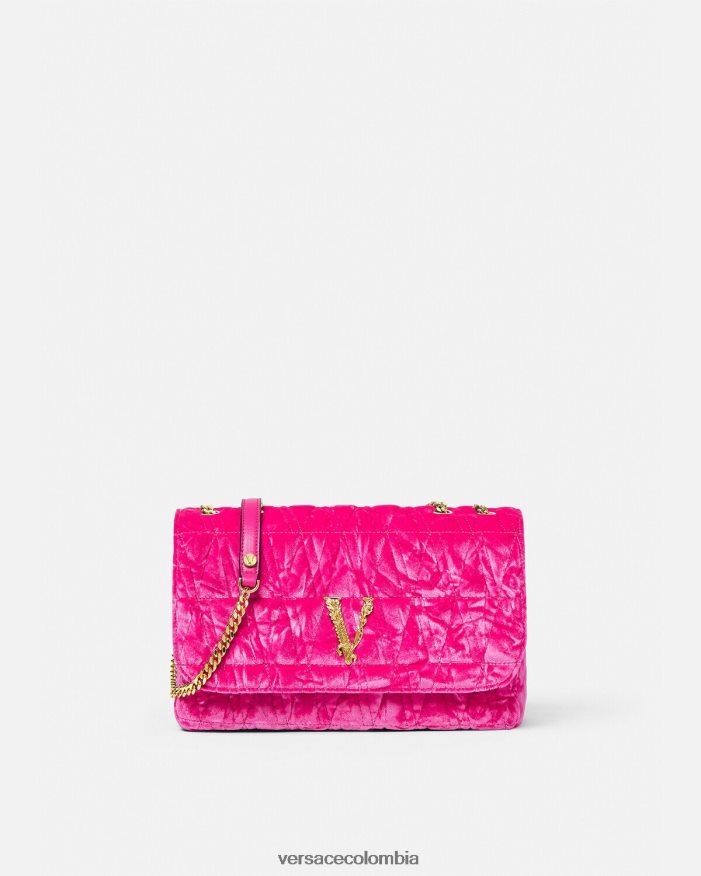 mujer bolso de hombro virtus de terciopelo Versace rosa 2RP40F376 bolsas