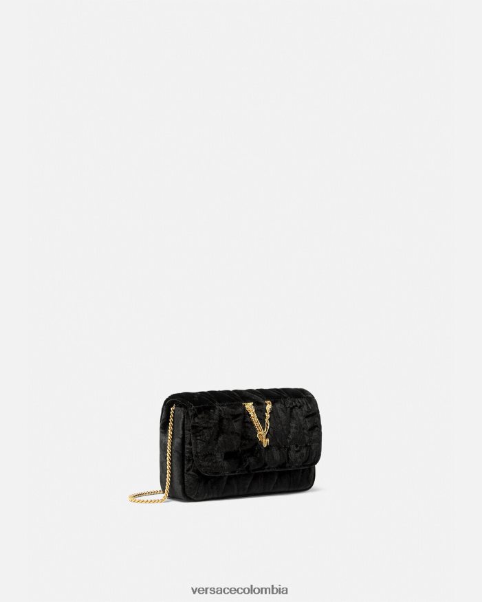 mujer bolso mini virtus de terciopelo Versace negro 2RP40F377 bolsas