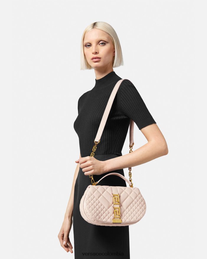 mujer bolso de hombro con greca diosa Versace Rosa claro 2RP40F245 bolsas