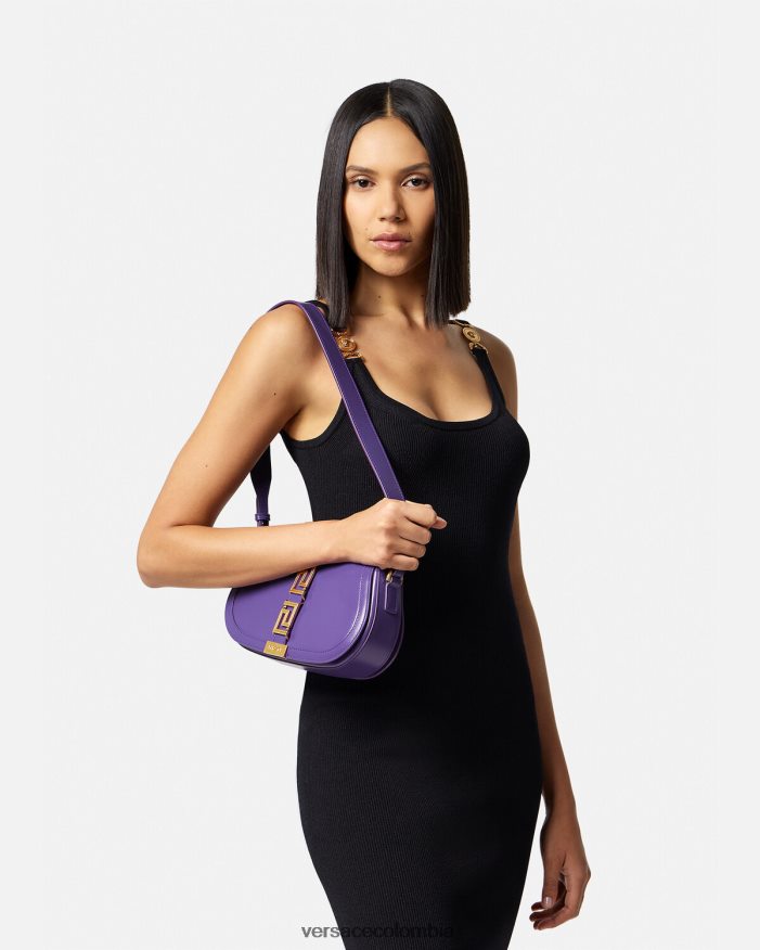 mujer bolso de hombro con greca diosa Versace Violeta 2RP40F264 bolsas