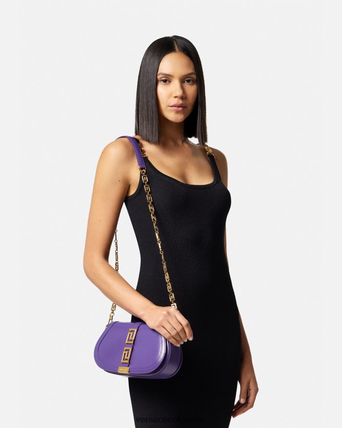 mujer bolso de hombro con greca diosa Versace Violeta 2RP40F264 bolsas
