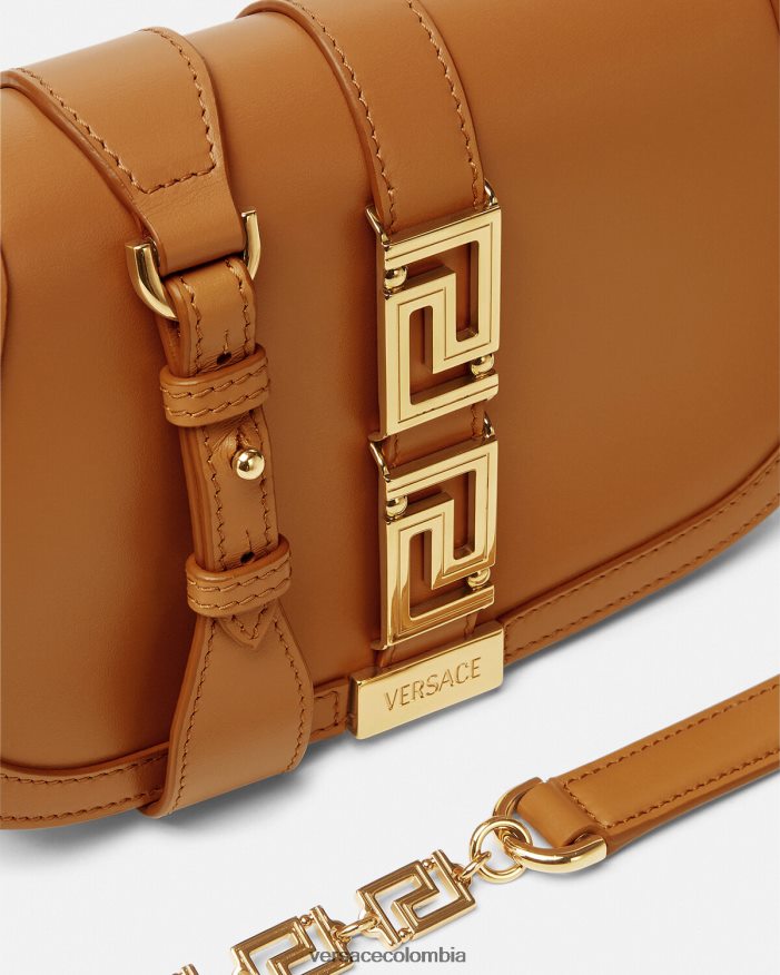 mujer bolso de hombro con greca diosa Versace caramelo 2RP40F249 bolsas