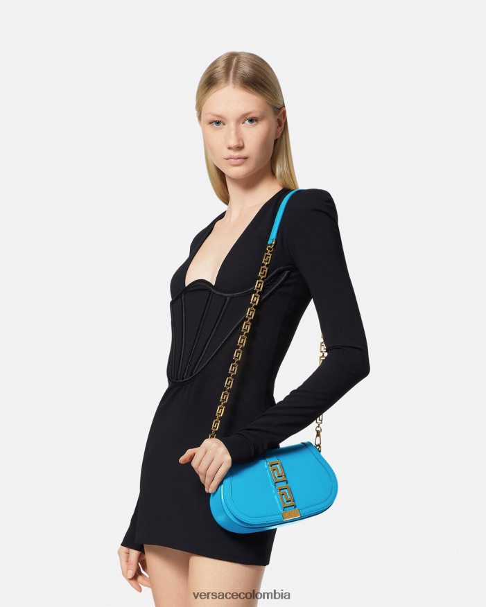 mujer bolso de hombro con greca diosa Versace dv azul 2RP40F266 bolsas