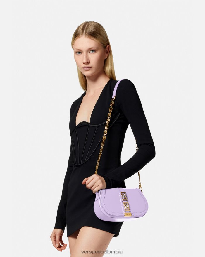 mujer bolso de hombro con greca diosa Versace lila 2RP40F265 bolsas