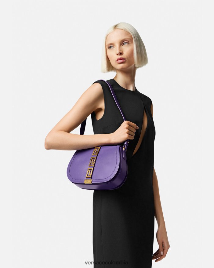 mujer bolso de hombro grande con greca diosa Versace Violeta 2RP40F271 bolsas