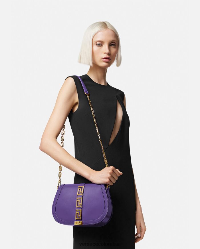 mujer bolso de hombro grande con greca diosa Versace Violeta 2RP40F271 bolsas