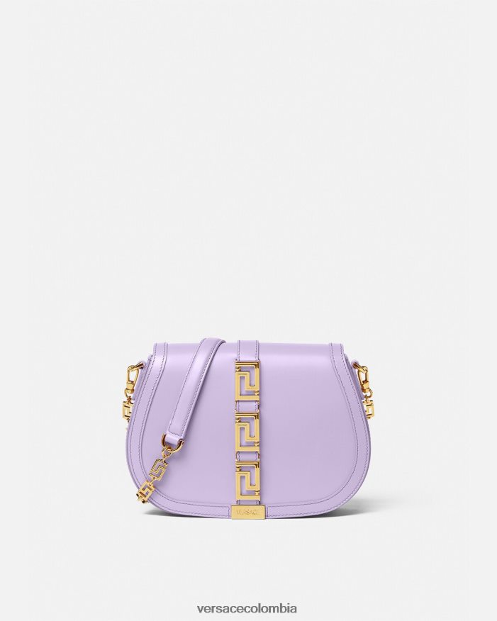 mujer bolso de hombro grande con greca diosa Versace lila 2RP40F272 bolsas