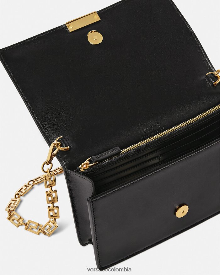 mujer bolso mini con greca diosa Versace negro 2RP40F256 bolsas