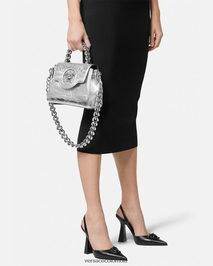 mujer bolso de mano la medusa metalizado pequeño Versace gris 2RP40F305 bolsas