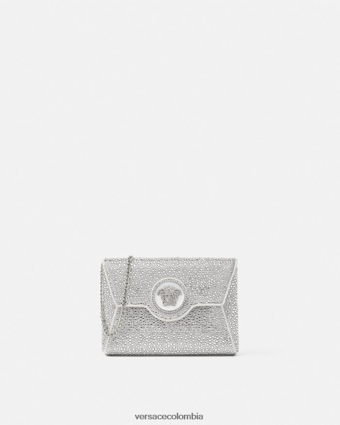 mujer bolso de mano tipo sobre con medusa y cristales Versace blanco 2RP40F347 bolsas