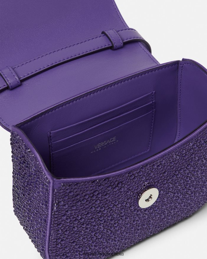 mujer bolso mini con medusa de cristales Versace Violeta 2RP40F360 bolsas