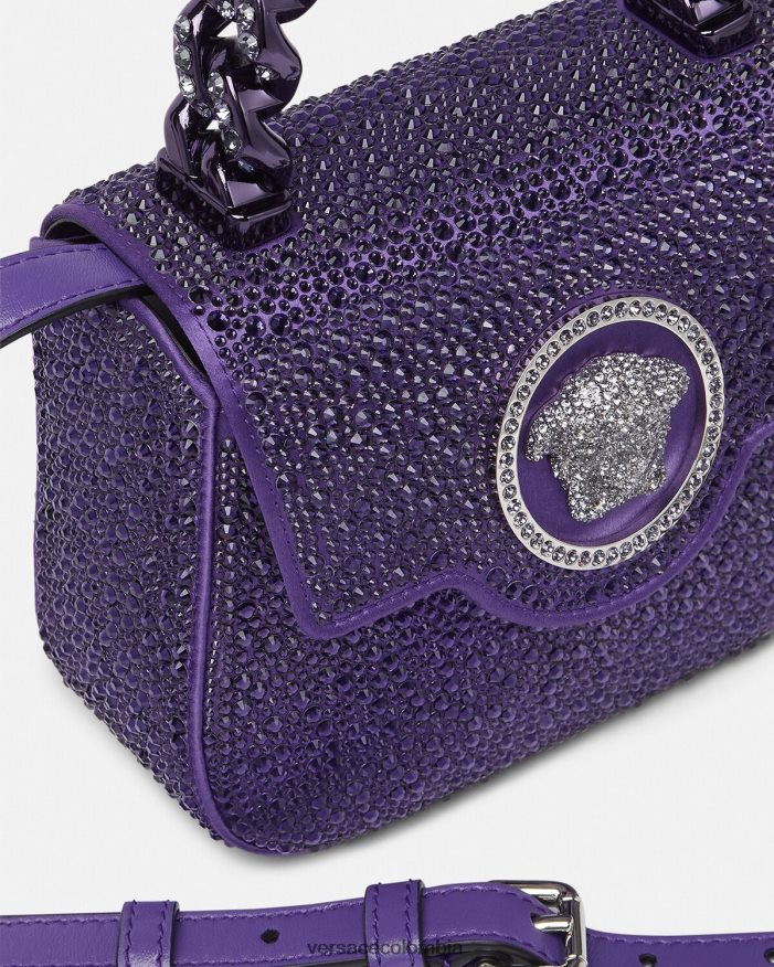 mujer bolso mini con medusa de cristales Versace Violeta 2RP40F360 bolsas