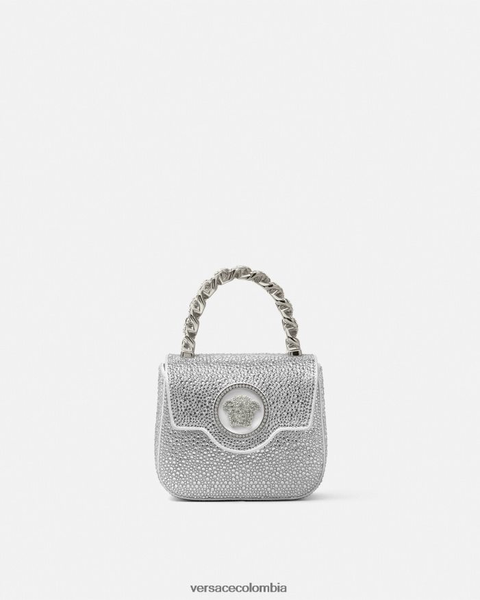 mujer bolso mini con medusa de cristales Versace blanco 2RP40F314 bolsas