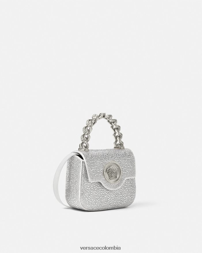 mujer bolso mini con medusa de cristales Versace blanco 2RP40F314 bolsas