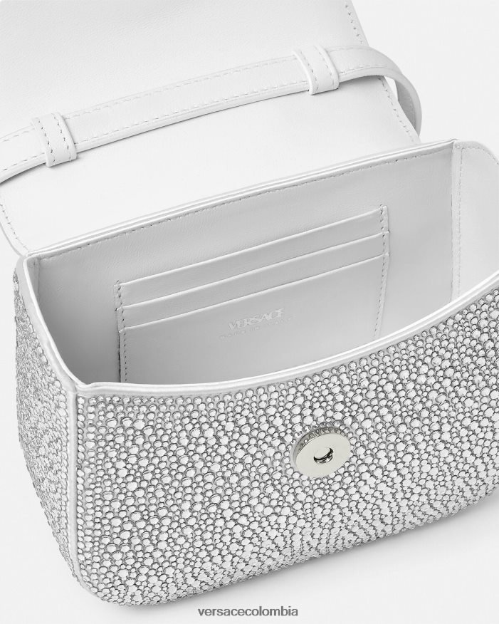 mujer bolso mini con medusa de cristales Versace blanco 2RP40F314 bolsas