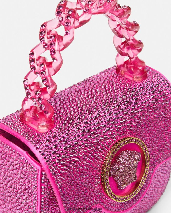 mujer bolso mini con medusa de cristales Versace fucsia 2RP40F315 bolsas