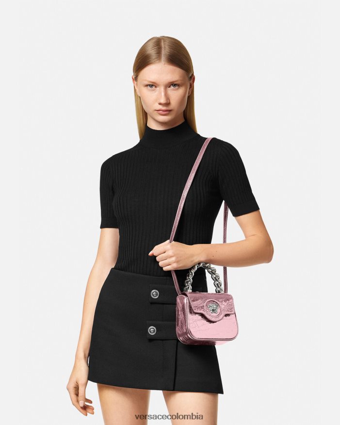 mujer bolso mini metalizado la medusa Versace rosa 2RP40F304 bolsas