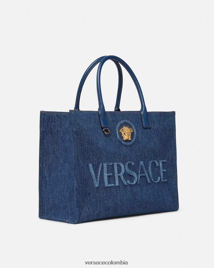 mujer bolso shopper grande con medusa Versace azul 2RP40F339 bolsas