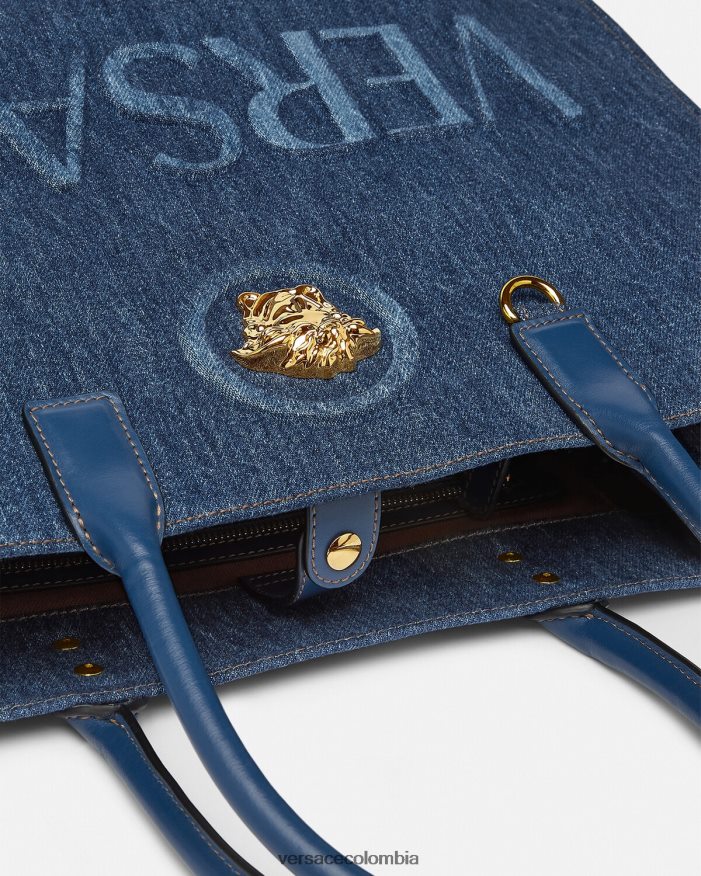 mujer bolso shopper grande con medusa Versace azul 2RP40F339 bolsas